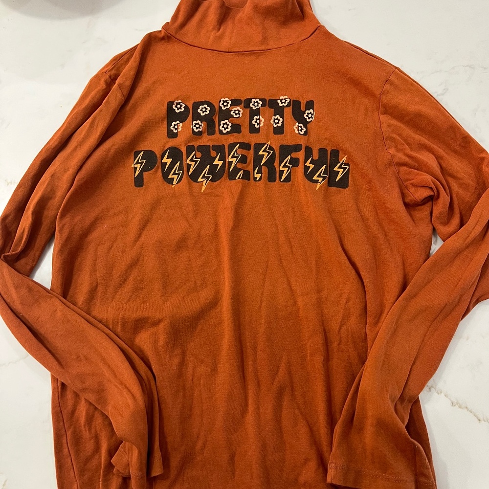 Dazey LA copper turtle neck long sleeve tee size large